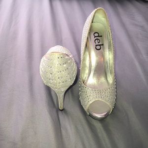 Silver bling high heels